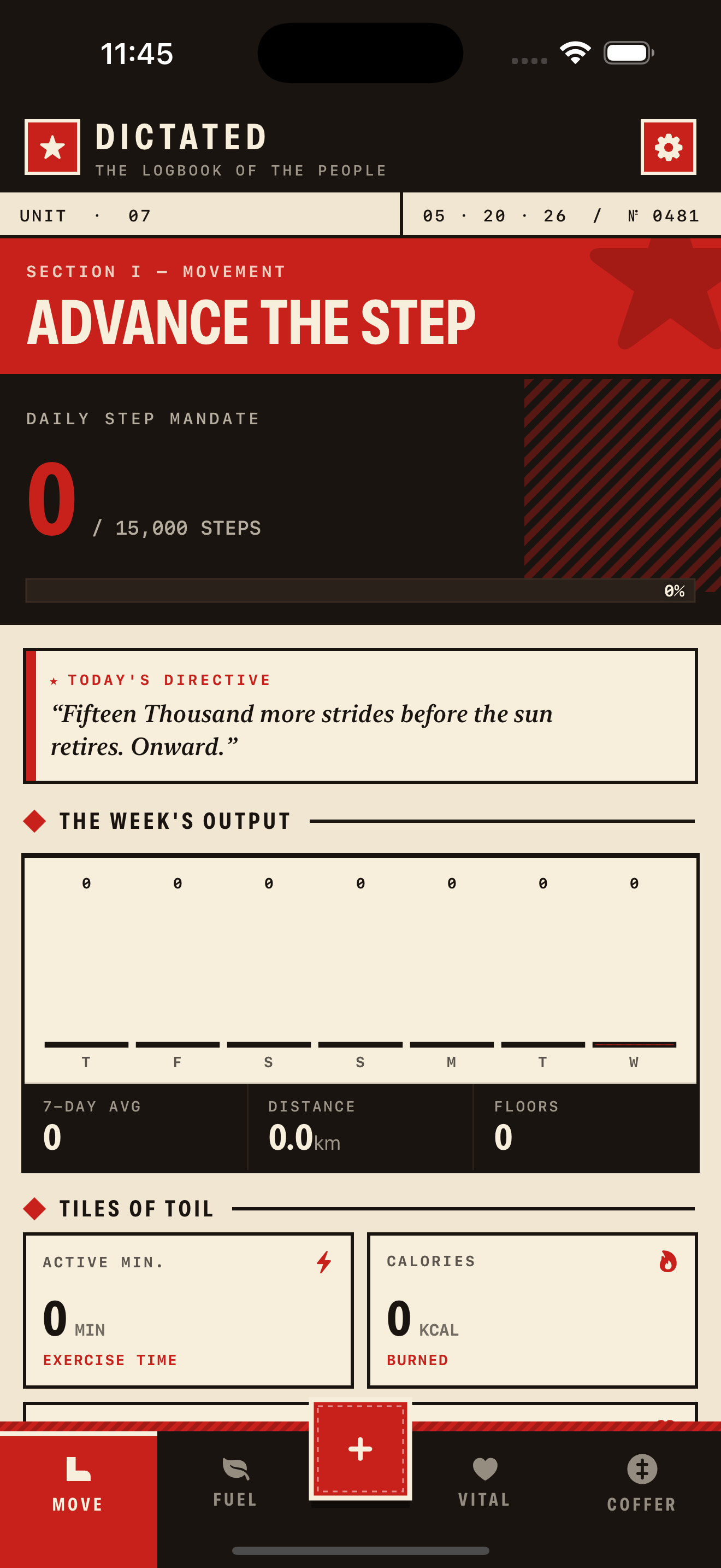 Dictated — Activity screen